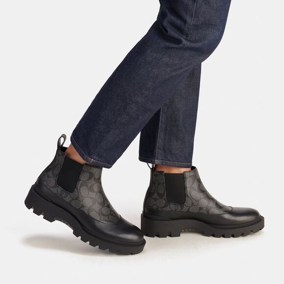 NWT Coach Outlet Citysole Chelsea Boot In Signature Canvas - Picture 5 of 6